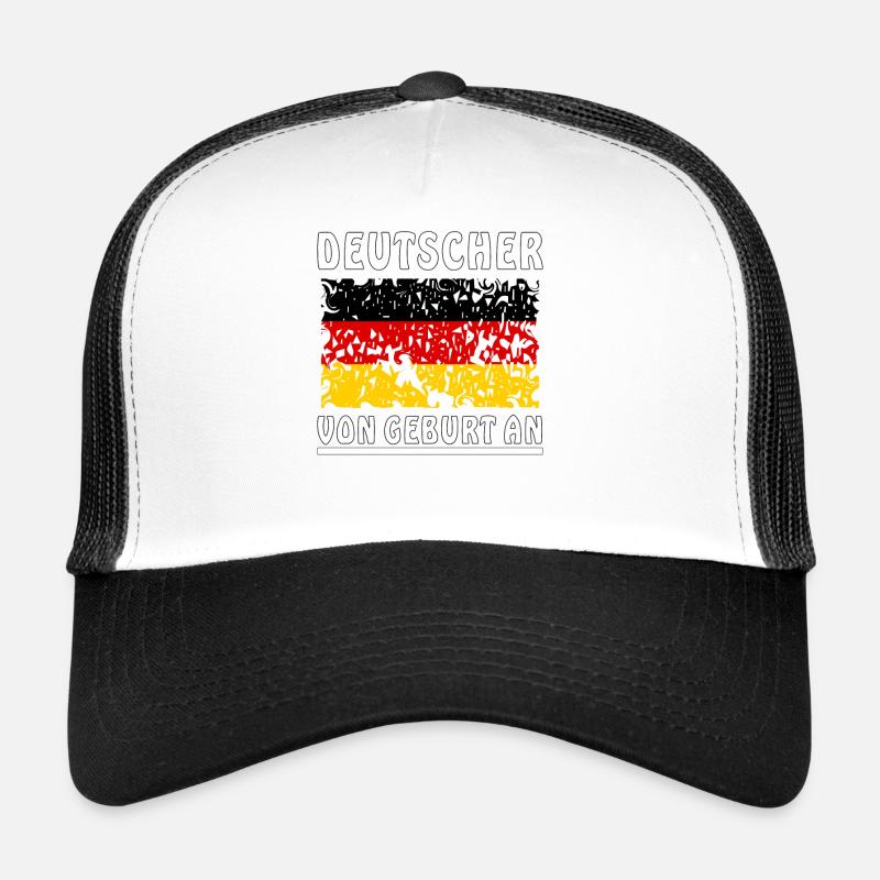 DEUTSCHER VON GEBURT AN - Trucker Cap - Weiß/Schwarz