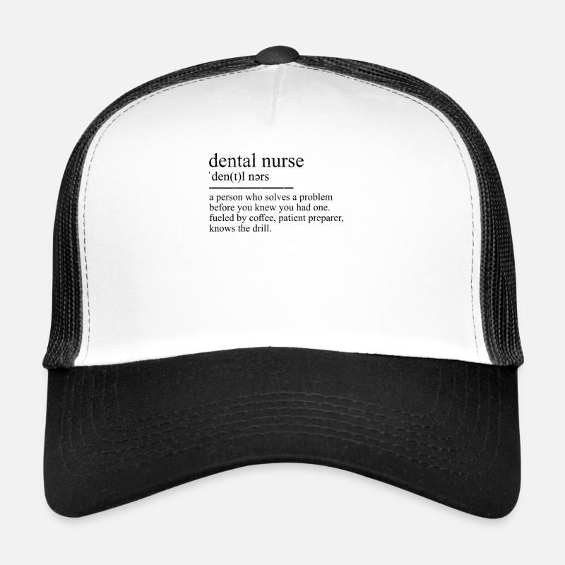 Assistant dentaire Stomatologiste Définition Zfa Dentiste - Casquette trucker  - blanc/noir
