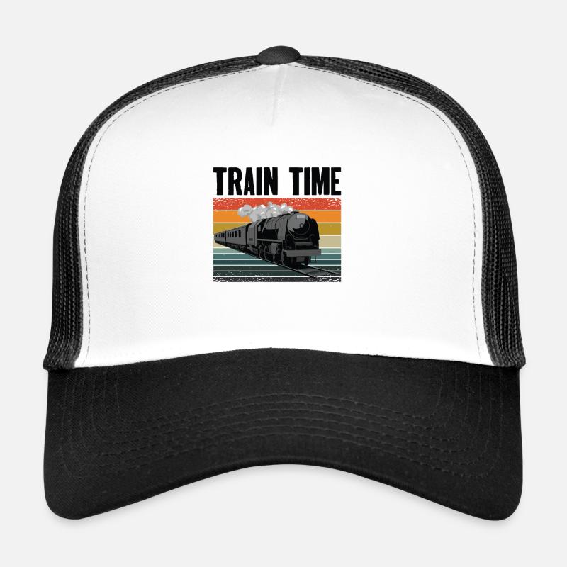 Train Transportation Locomotive Train Operator - Trucker Cap - white/black