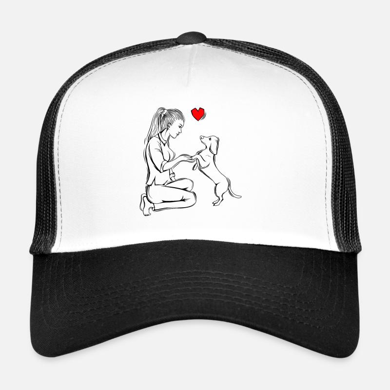 Teckel - Casquette trucker  - blanc/noir