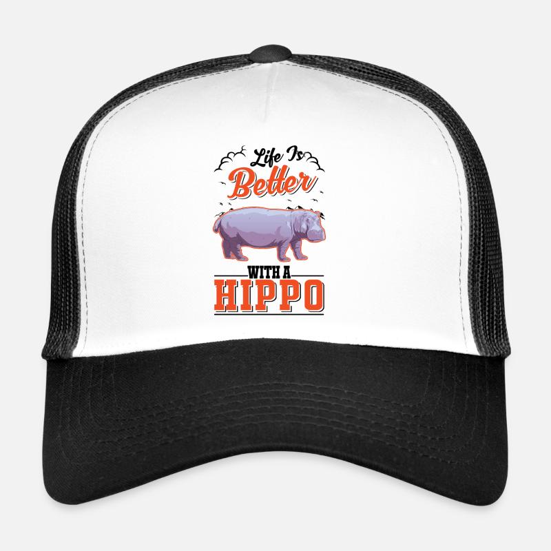 La vie est meilleure avec un Hippo Nilpferd Flusspferd Casquette trucker 
