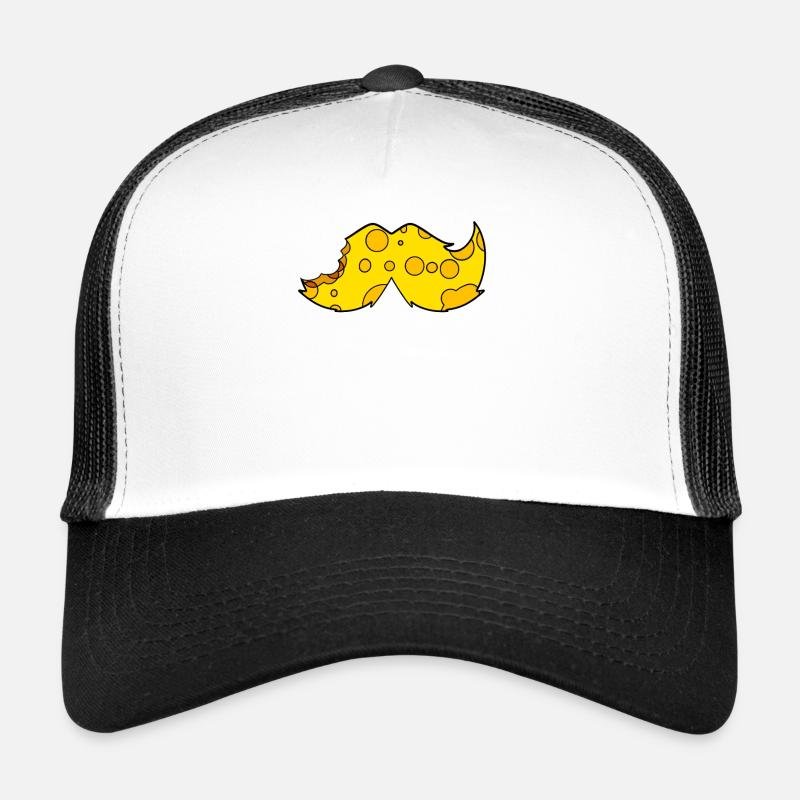 Barbe à moustache au fromage - Casquette trucker  - blanc/noir