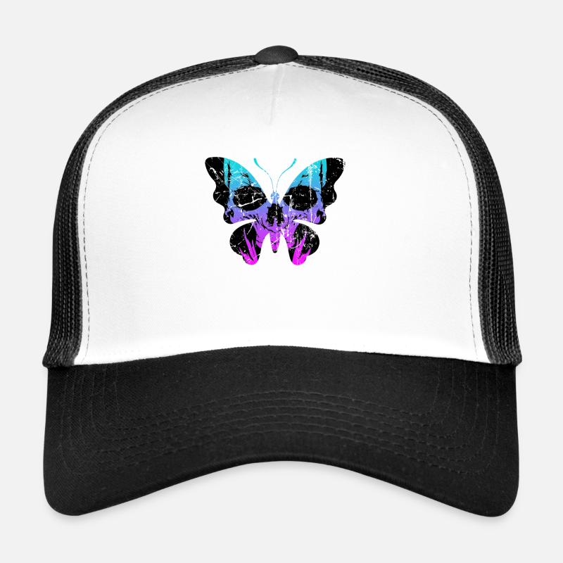 Squelette d’os du crâne de papillon gothique Casquette trucker 