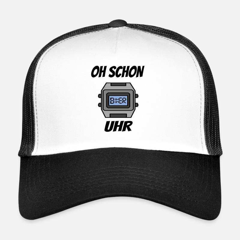 OH SCHON BIER UHR - Trucker Cap - Weiß/Schwarz