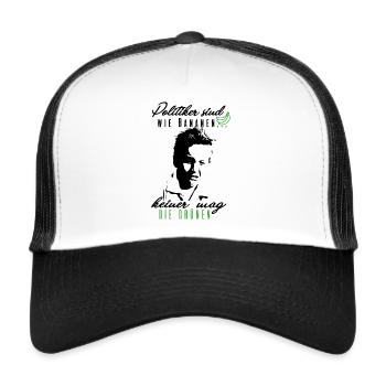 Gegen Grüne - Trucker Cap - Weiß/Schwarz - Vorne