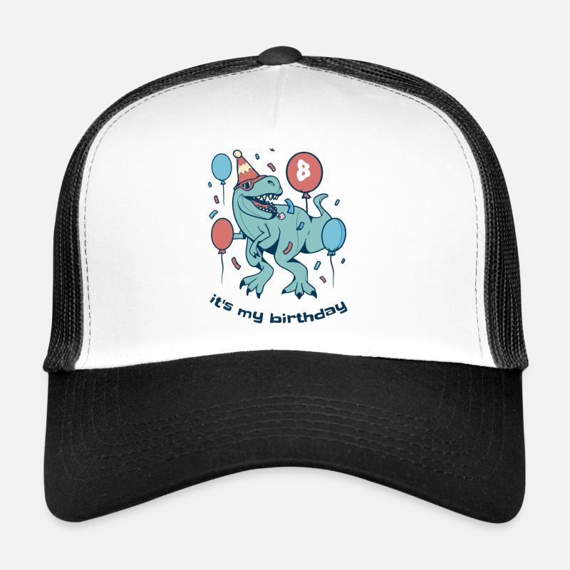 C’est mon anniversaire Dino - Casquette trucker  - blanc/noir