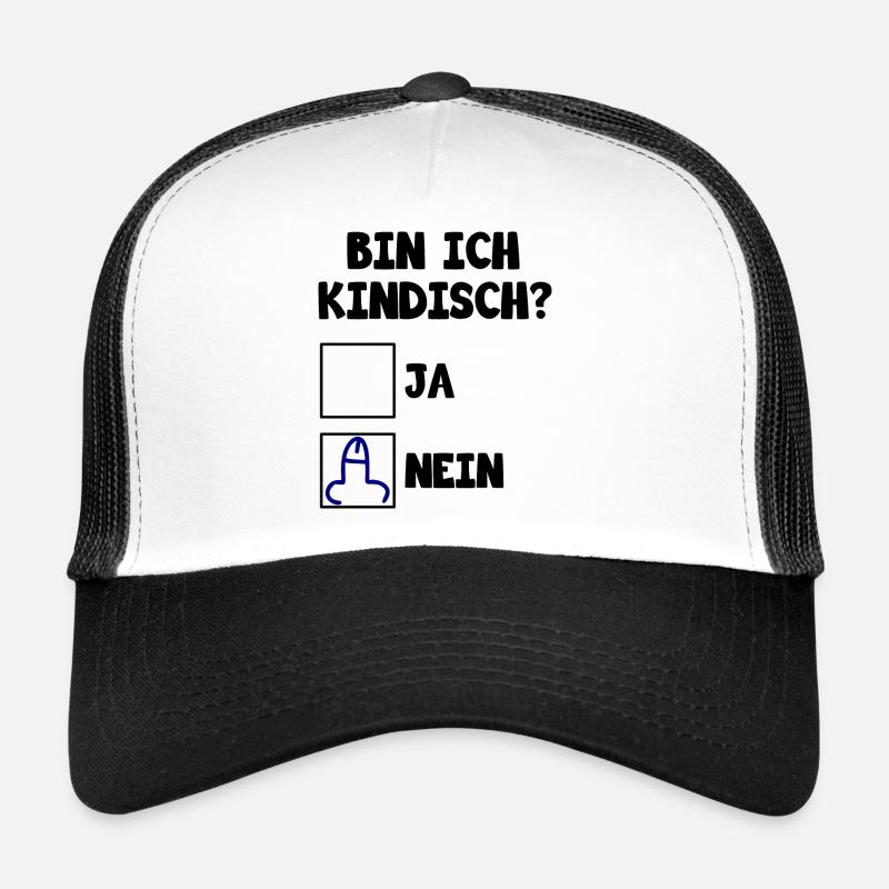 Bin ich kindisch ja nein Trucker Cap