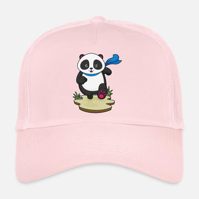 Panda als Jogger mit Schal Trucker Cap