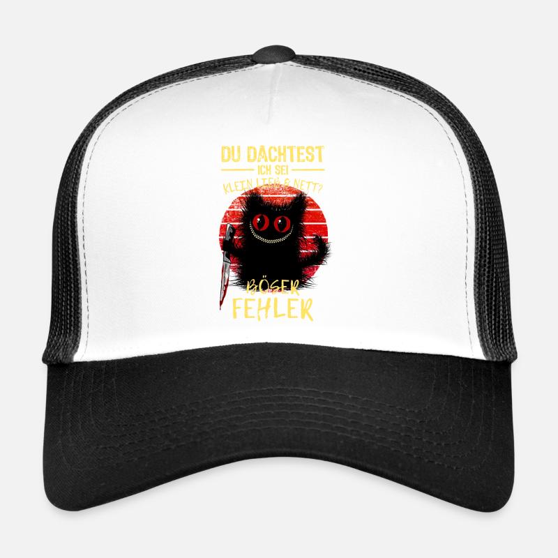 Böser Fehler Grinsekatze Verrückte Katze Messer Trucker Cap
