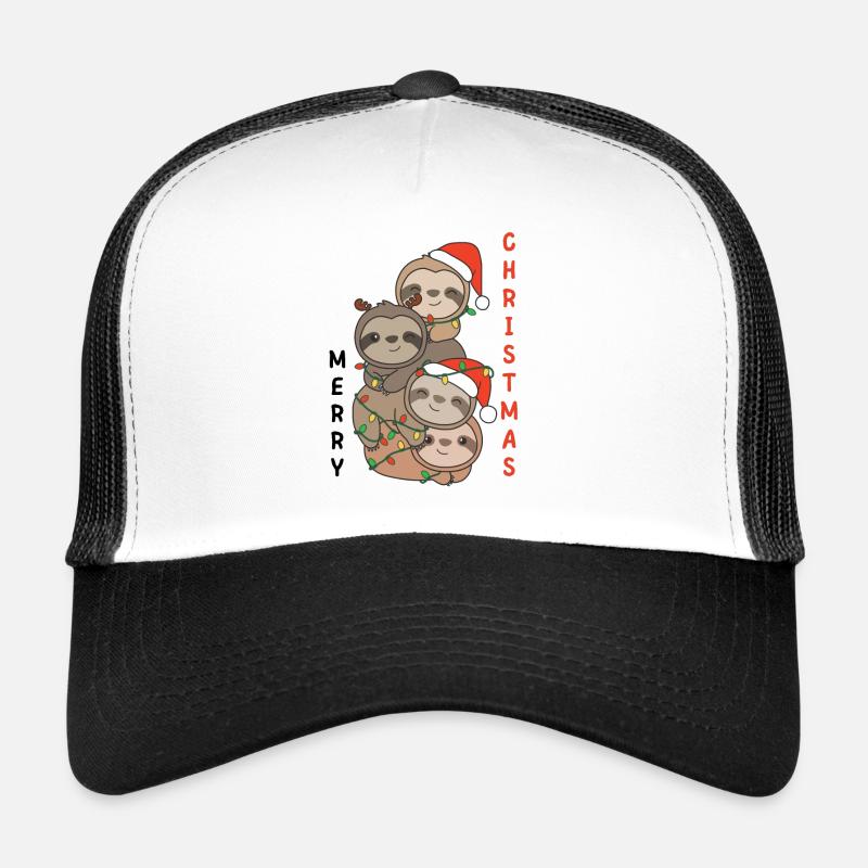 Sloth Christmas Tree Christmas Animals Sloths Trucker Cap
