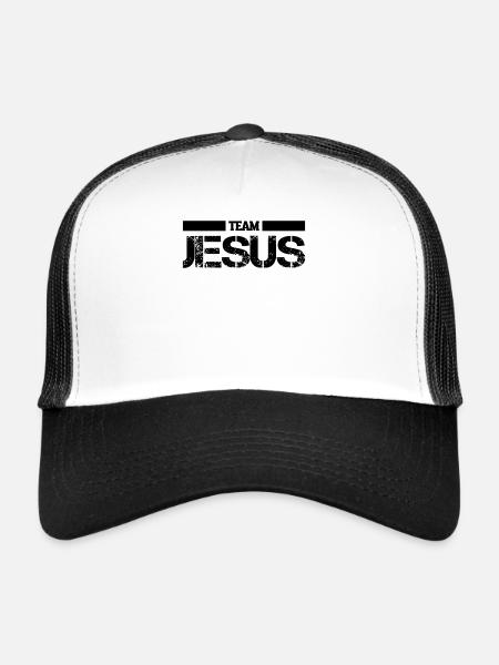 Équipe Jésus Religion chrétienne Christ Jésus - Casquette trucker  - blanc/noir - Devant