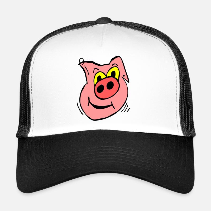 Funny Pig in Pink - Trucker Cap - white/black