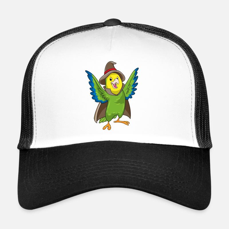 Perroquet en magicien avec un chapeau Casquette trucker 