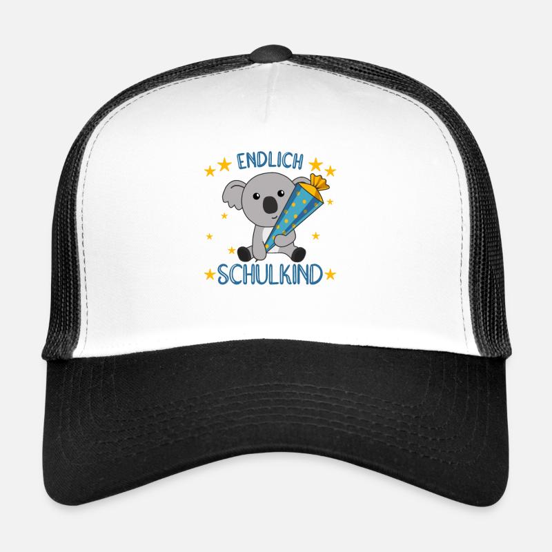 Endlich Schulkind Koala Schultüte Einschulung - Trucker Cap - Weiß/Schwarz