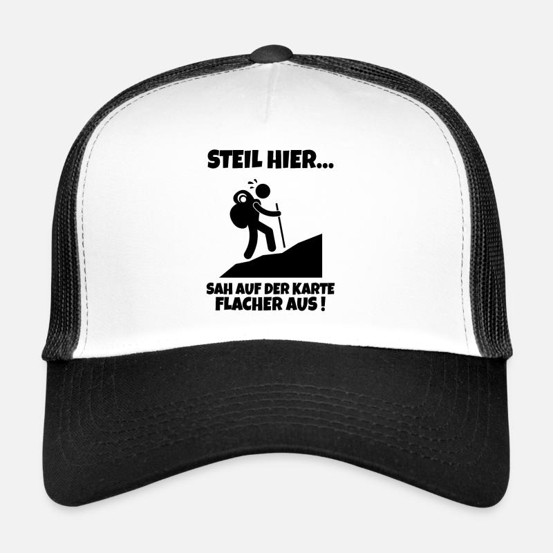 Wandern Wanderung Wandersprüche Bergsteigen - Trucker Cap - Weiß/Schwarz