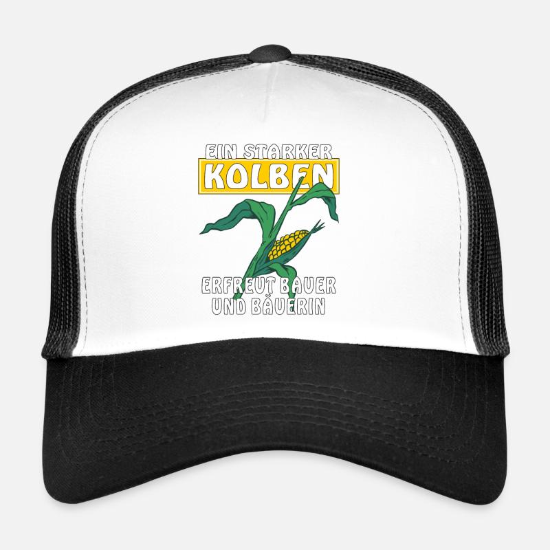 EIN STARKER KOLBEN ERFREUT BAUER UND BÄUERIN - Trucker Cap - Weiß/Schwarz