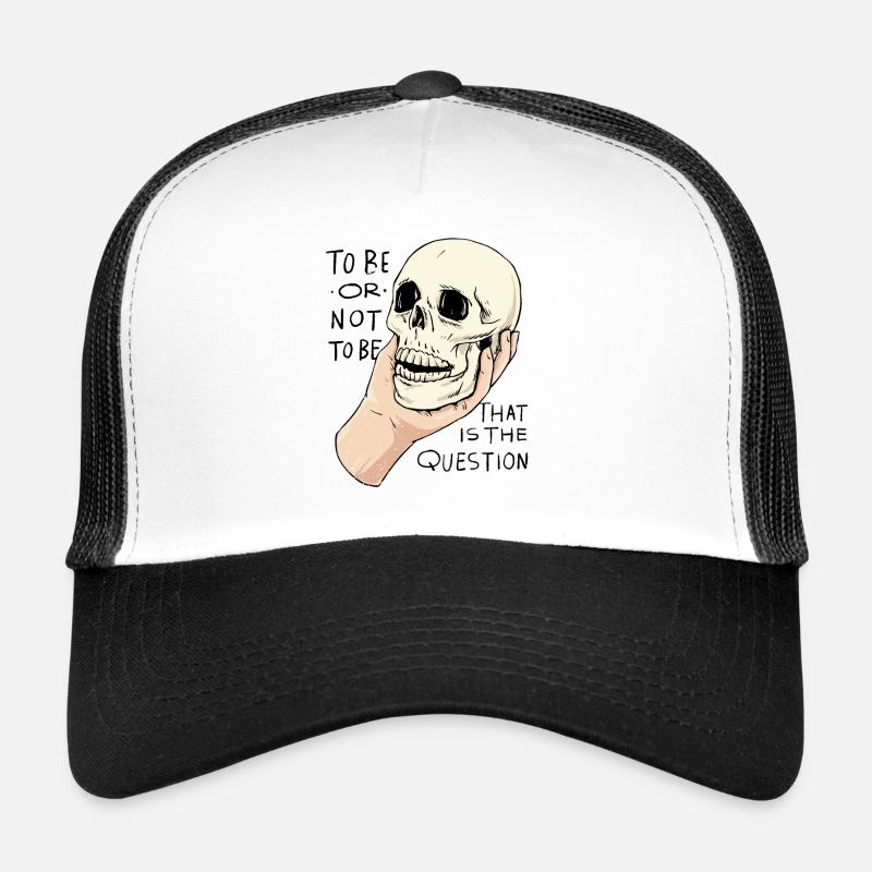 Hamlet Zitat "Sein oder nicht sein" Design - Trucker Cap - Weiß/Schwarz