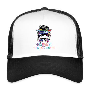 Mois culturel national espagnol Drapeau latin - Casquette trucker  - blanc/noir - Devant