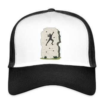 Klettern Kletterer Bouldern Bergsteiger - Trucker Cap - Weiß/Schwarz - Vorne