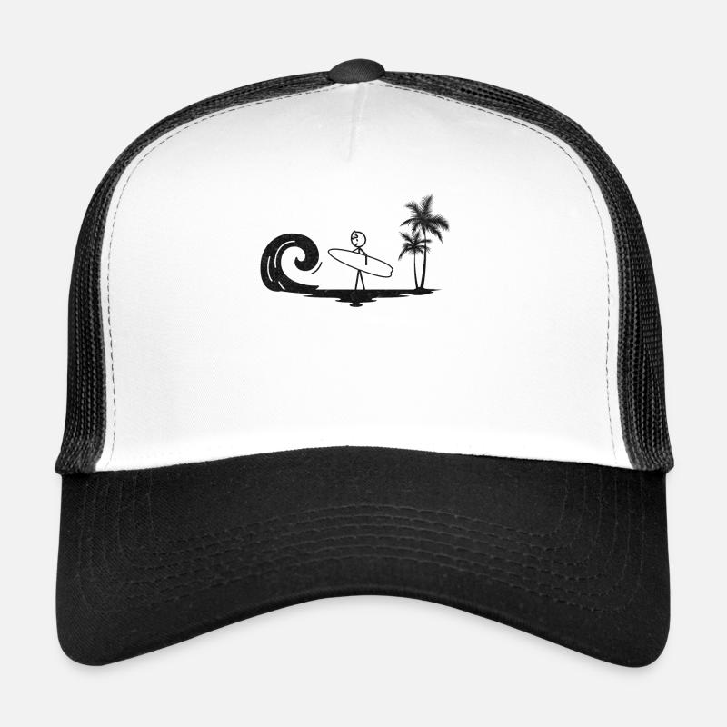 Surf Waves Stick Figure Surfer Casquette trucker 