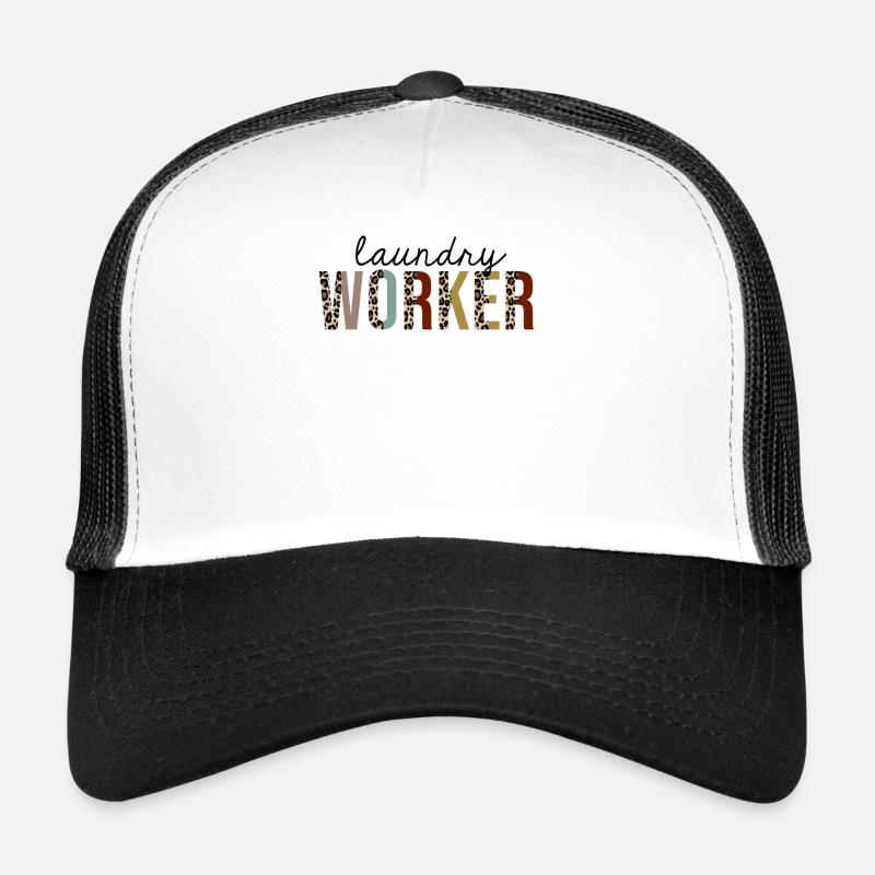 Laundry Worker Leopard Print Funny Trucker Cap