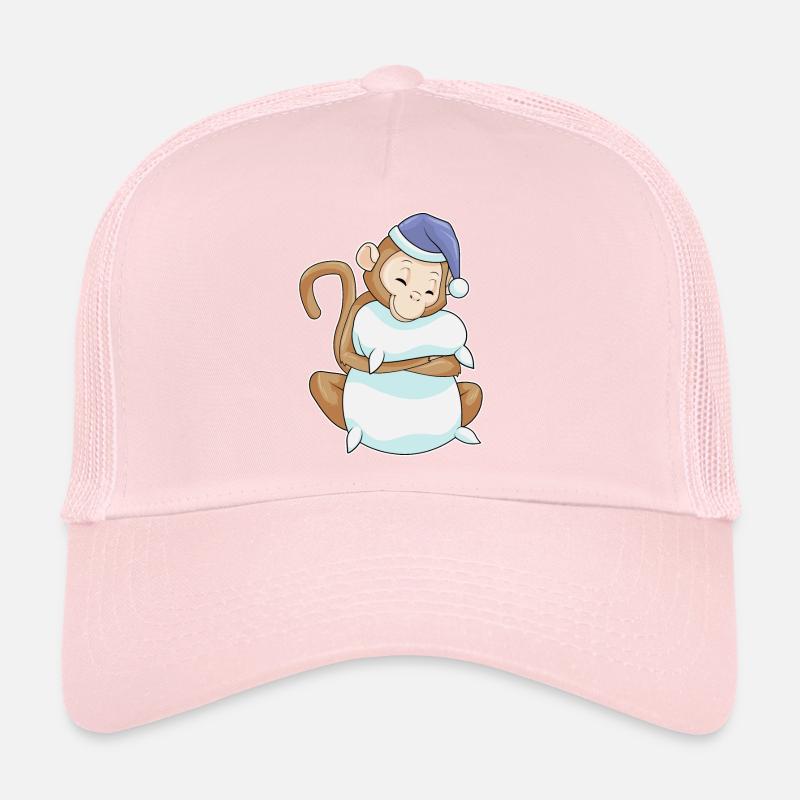 Monkey with pillow & sleeping cap Trucker Cap
