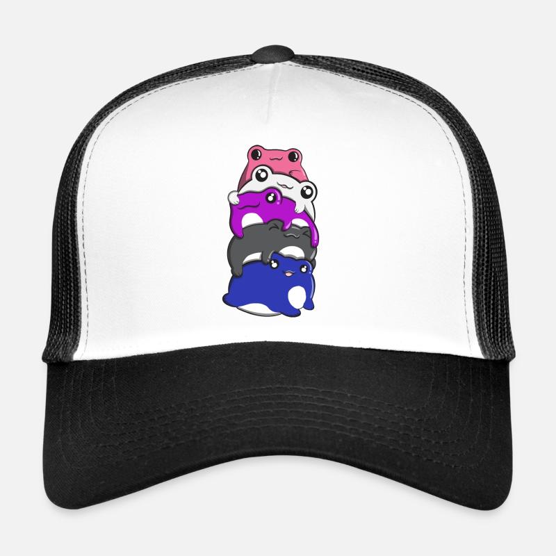 Genderfluid Pride Frog Pile Drapeau fluide de genre Casquette trucker 