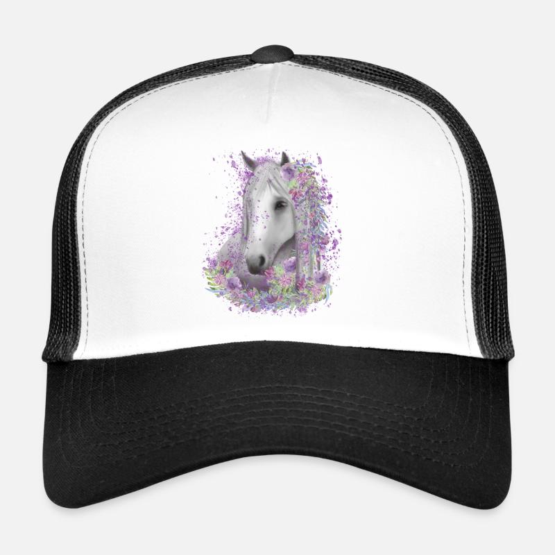 Aquarelle de cheval Motif de cheval Casquette trucker 