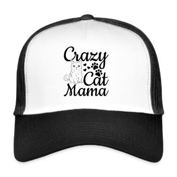 Katze Mama Niedliche Katze Mama Katzenliebhaber - - Trucker Cap - Weiß/Schwarz - Vorne