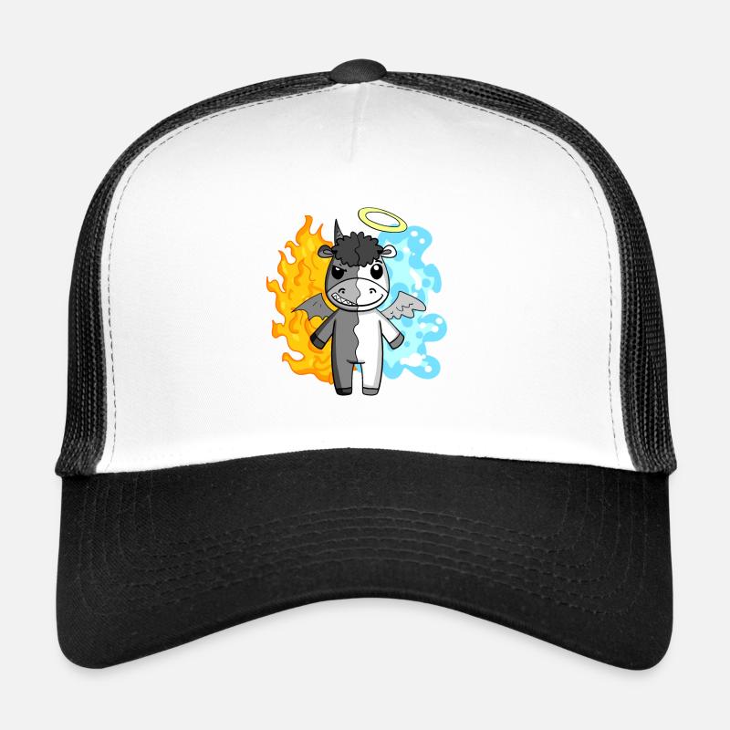 Esel - Engel und Teufel - Trucker Cap - Weiß/Schwarz
