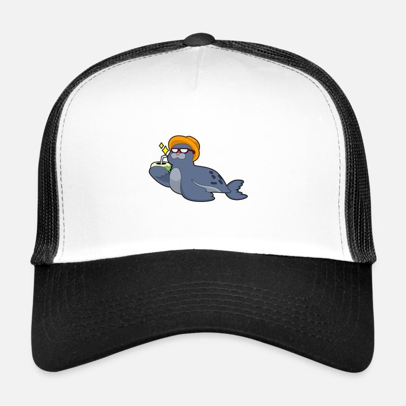 Seehund mit Kokosnuss Trucker Cap