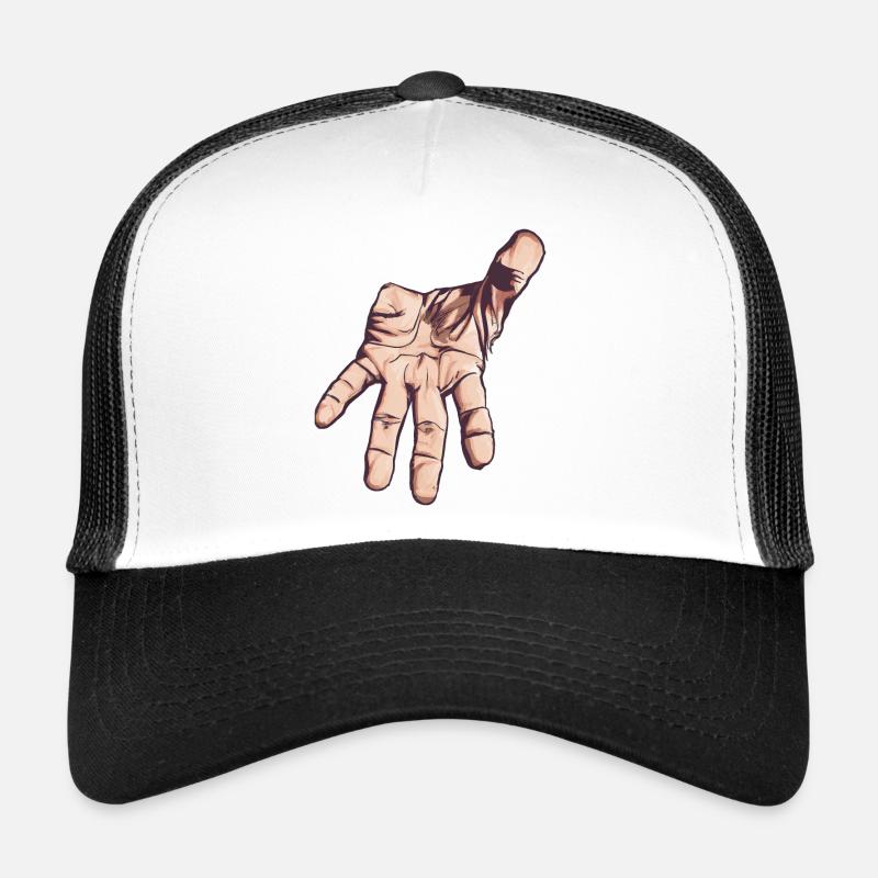ausgestreckte Hand / reaching hand, vector art - Trucker Cap - Weiß/Schwarz