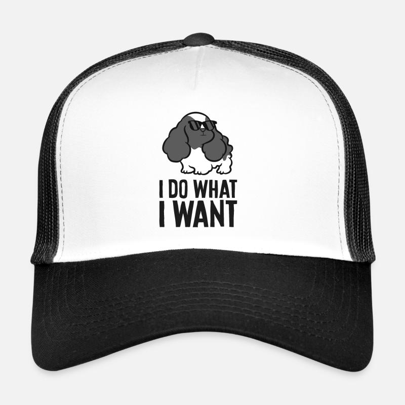Cocker Spaniel Puppy I Do What I Want Cocker - Trucker Cap - white/black