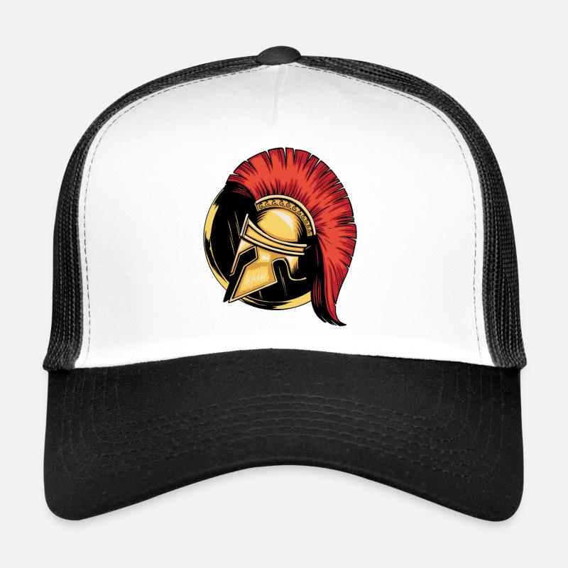 Molon Labe Sparta Casque Spartan Spartacus - Casquette trucker - blanc/noir