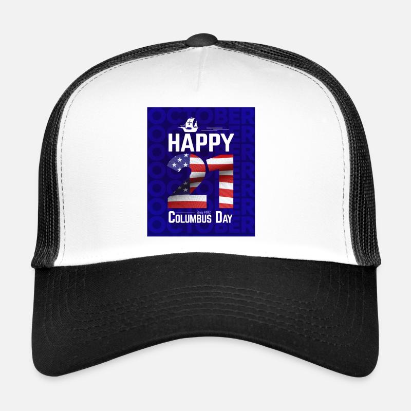 Happy Columbus Day Entdeckung Italienischer Entdecker 1492 Trucker Cap