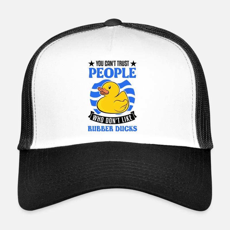 Rubber Duck Gift Squeaky Duck Bathing Duck - Trucker Cap - white/black