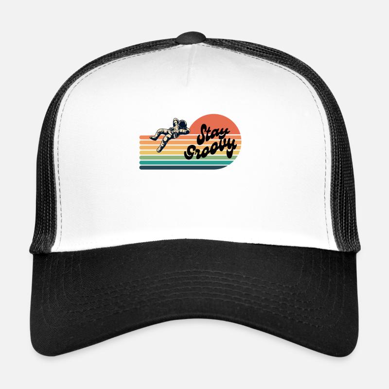 Stay Groovy -Retro Astronaut Trucker Cap