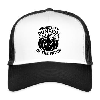 Citrouille la plus douce de la famille I Famille Halloween - Casquette trucker  - blanc/noir - Devant
