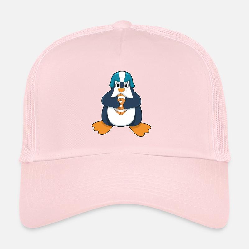 Penguin playing football Trucker Cap