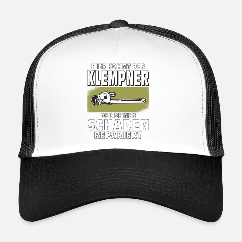 HIER KOMMT DER KLEMPNER - Trucker Cap - Weiß/Schwarz