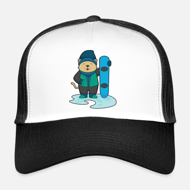Chat comme snowboarder avec snowboard Casquette trucker 
