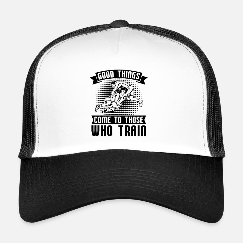 Bonnes choses Viennent Attraper Catch Lutteur Combat Casquette trucker 