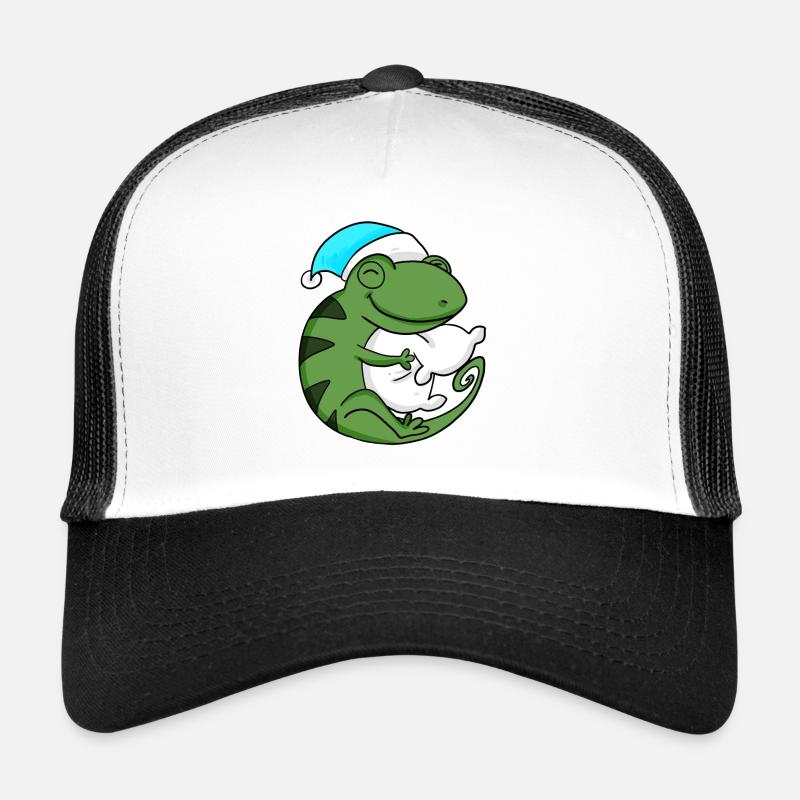 Caméléon avec oreiller et bonnet de couchage Casquette trucker 