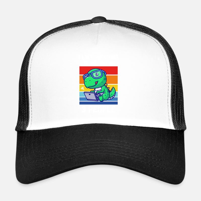I like watching TV and maybe 3 People Dinoshirt Trucker Cap