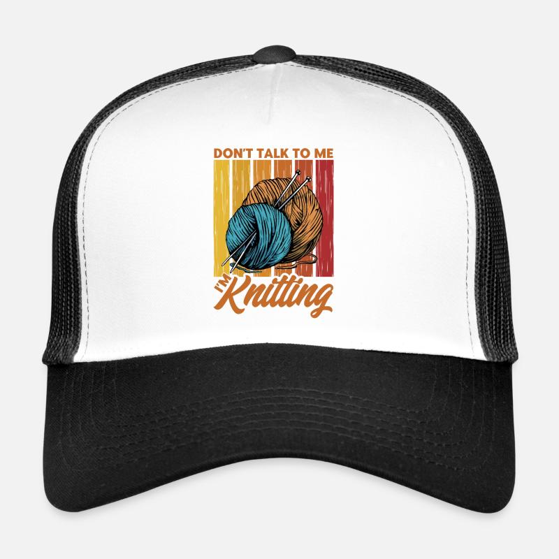 Yarn Knitting Knitting Knitting Lovers Gift - Trucker Cap - white/black