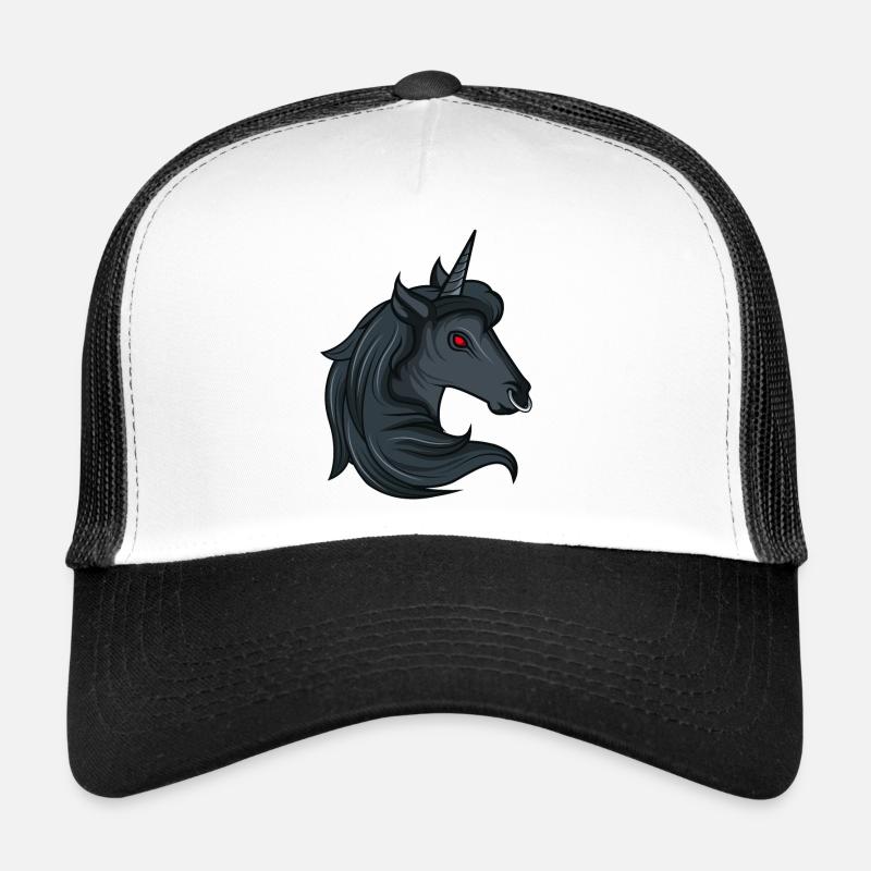 Goth Einhorn Zombie Gotisches Okkult Halloween - Trucker Cap - Weiß/Schwarz