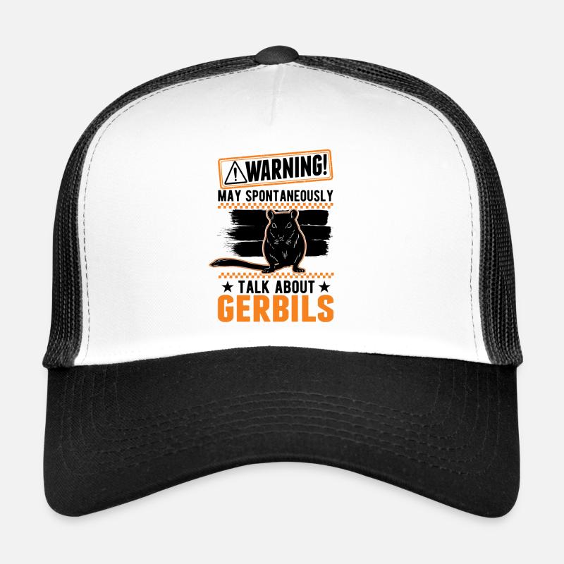 Avertissement Gerbille de course rat gerbille - Casquette trucker  - blanc/noir
