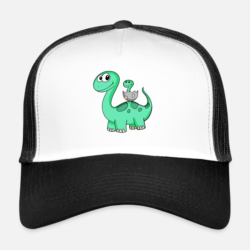 Dinosaurs with Baby Dinosaurs - Trucker Cap - white/black