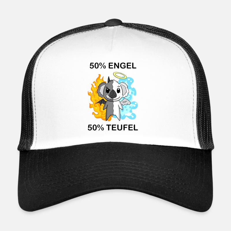 Koala - Engel und Teufel - Trucker Cap - Weiß/Schwarz