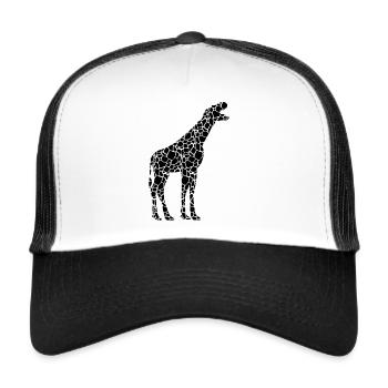 Giraffe Dinosaur Funny Giraffe With Dino Head - Fu - Trucker Cap - Weiß/Schwarz - Vorne